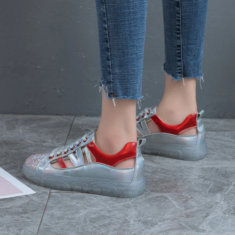 Rimocy/2019 г. Летние открытые сандалии с лазером женская обувь на плоской подошве со