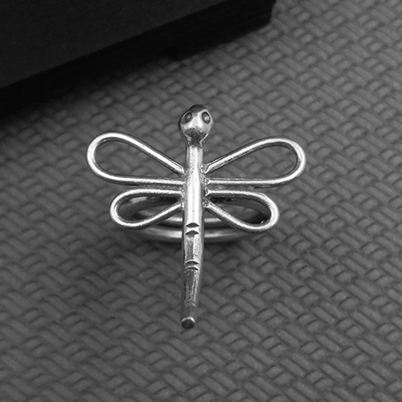 Серебро 925 ювелирные изделия круглые трендовые стрекозы открытие регулируемое