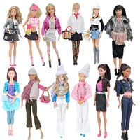 cosplay 11 5 doll outfits set for barbie clothes coat jacket shirt skirt pants bag glasses clothing 16 bjd dolls accessory toy