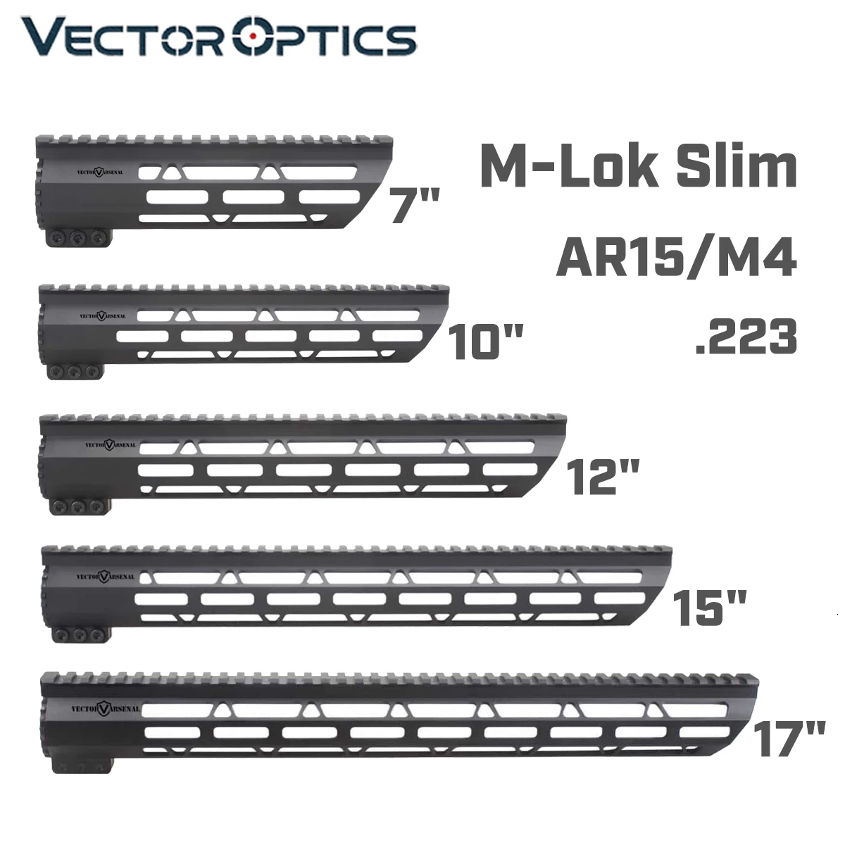 Тактический AR-15 M4 M-LOK MLOK 7 10 12 15 17 дюймов Тонкий Бесплатный Поплавковый кронштейн для крепления Пикатинни. 223 5,56 AR15 M16
