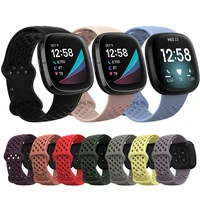 for fitbit versa 3 silicone strap sports breathable wristband bracelet band for fitbit sense versa3 smart watch accessories