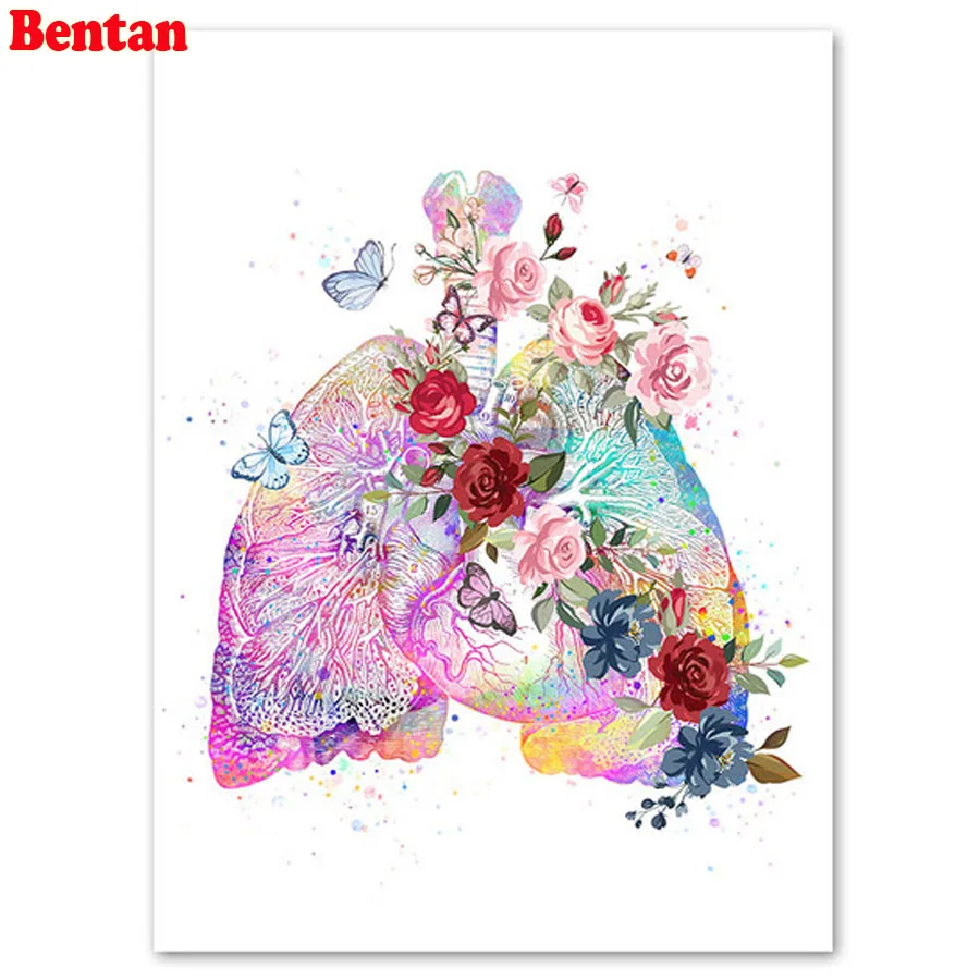 

Diamond Painting Full Square Drill Heart Anatomy Medical Pictures Of Rhinestone 5D DIY Mosaic Diamond Embroidery Office Decor