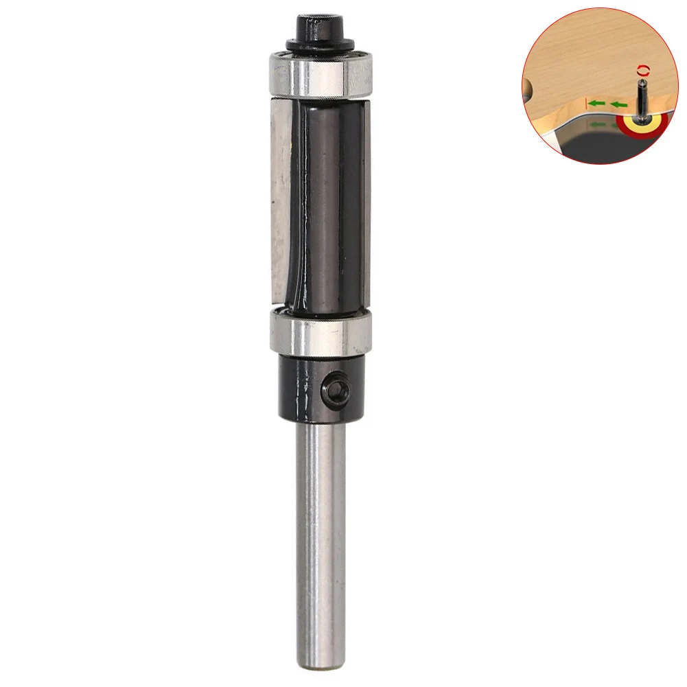 

Double Bearing 1/4'' Shank Carbide Alloy Straight Woodworking Tool Milling Cutter Top & Bottom Trim Router Bit