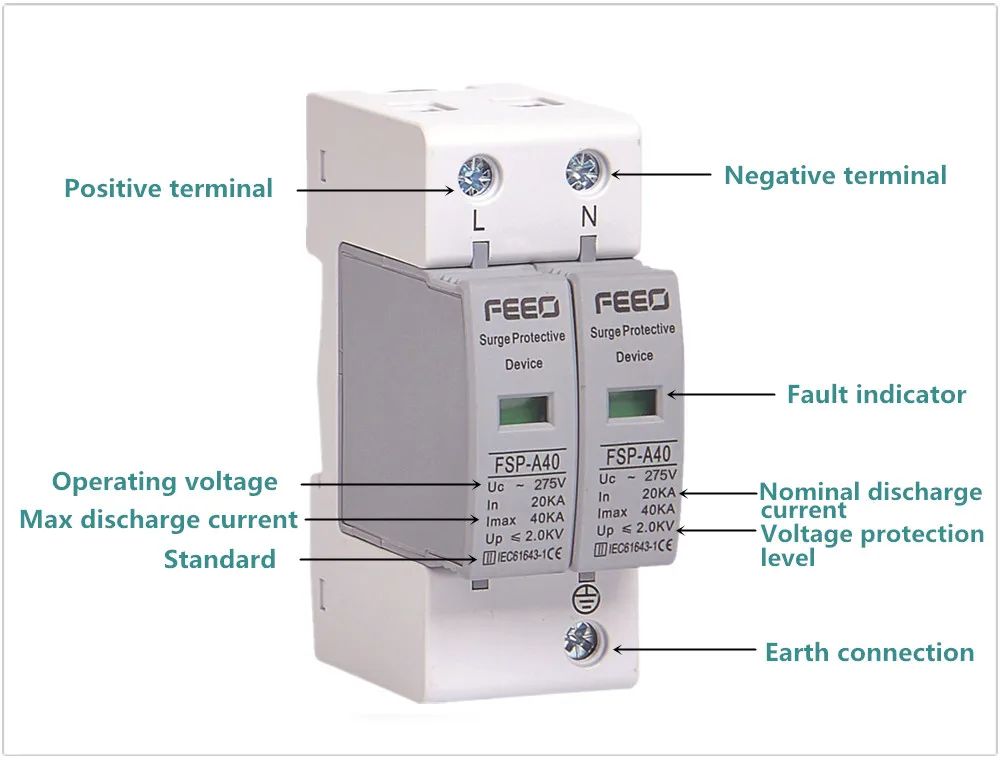 FEEO SPD AC 4P 420 в Защита от перенапряжения сертификат CE
