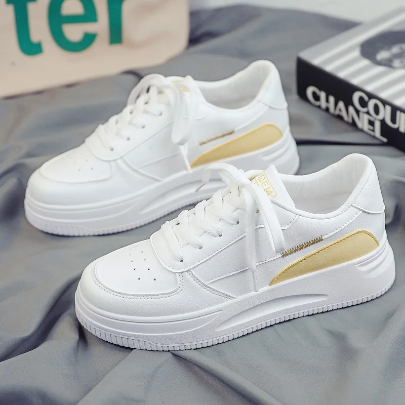 

2021 Fashion Women's Platform Sneakers Women Shoes Korean Casual Chunky Sport Shoes White Vulcanized Tennis Female Basket Femme