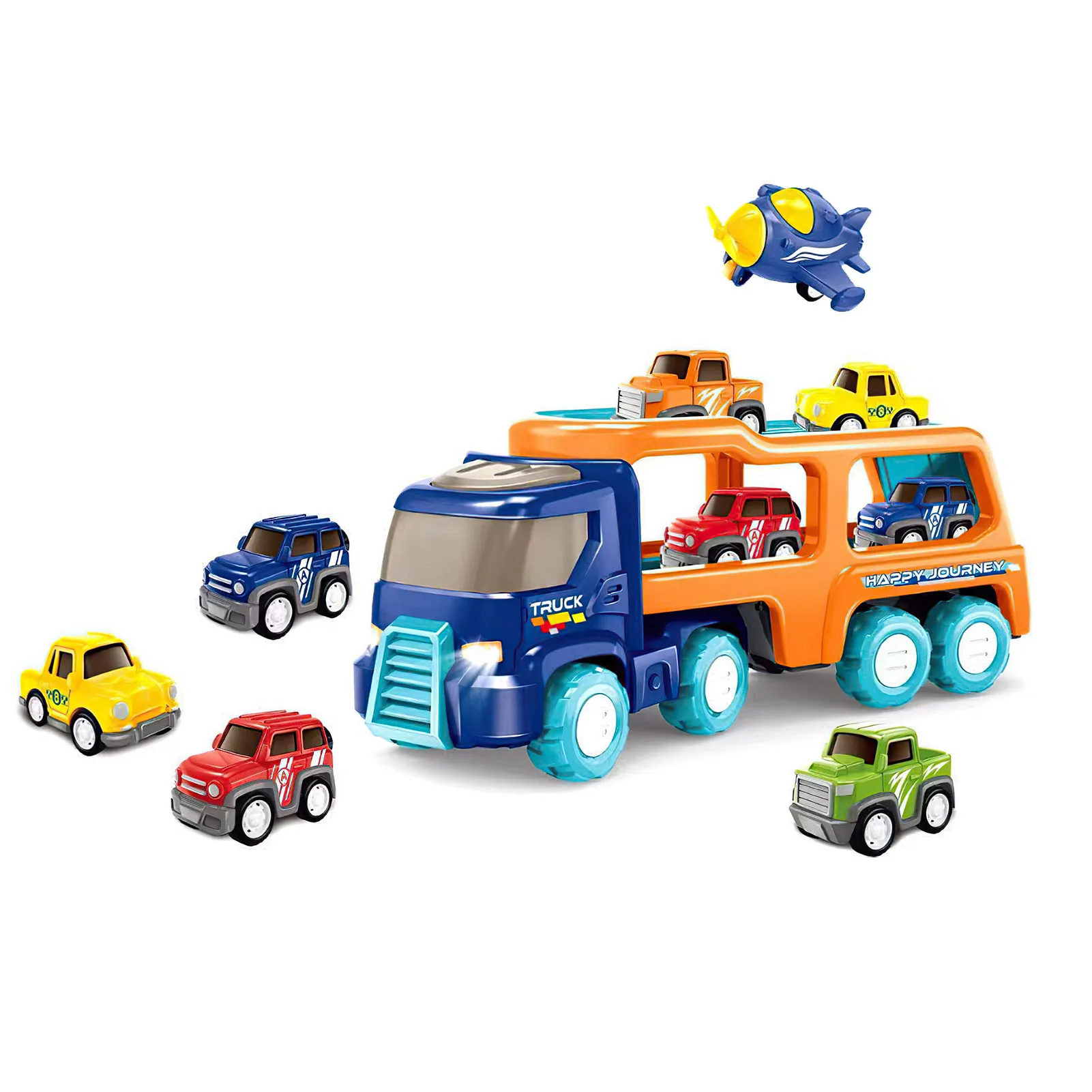 

Детская Автомобильная игрушка грузовик для перевозки игрушек грузовик Ассорти транспортных средств Playset большой грузовик для перевозки с 4...