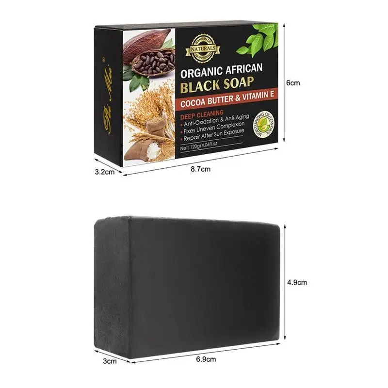 

1Pc Bamboo Soap 50g Tourmaline Black Soap Natural Acne Energy For Acne Soaps Charcoal Active Traditional Soap Herbal X1F2