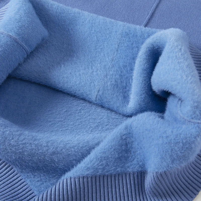 

Korean plush thick bottoms female knitted solid color Cashmere button sweater fashion long-sleeved top Oversize sweater women