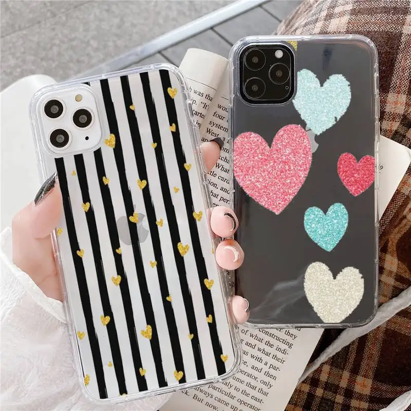 

Colors Love Heart Phone Case For for iphone 12 Mini SE 2020 5 5S 6 6S Plus 7 8 Plus X XR XS 11 Pro Max Fundas Coque