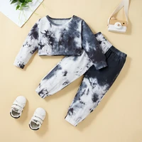 lyho baby girls hooded tops paints clothes 2pcs sets 2021 autum new kids sweatshirt toddler girl clothing infant outfits