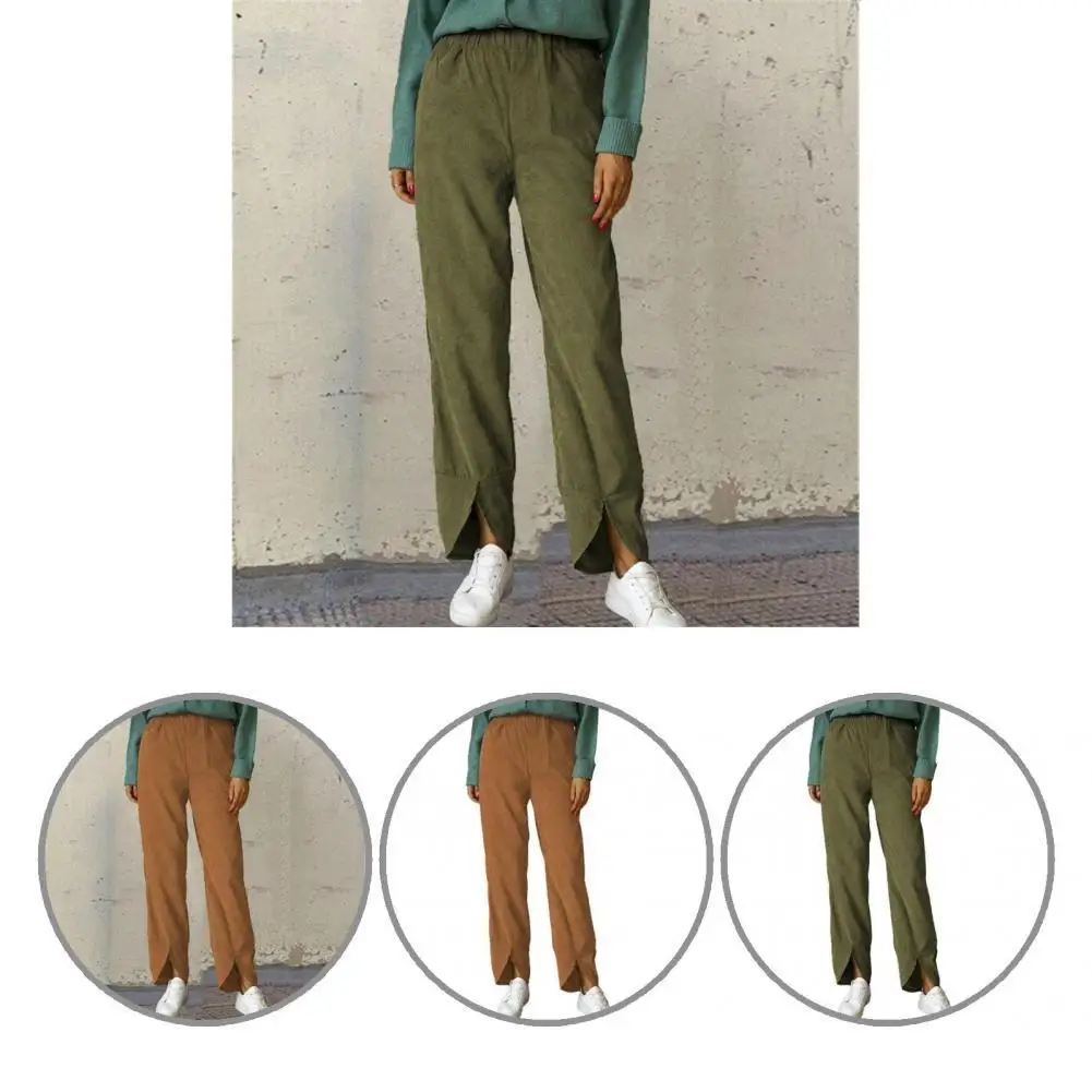 

Thicken Great Straight Lady Trousers Split Lady Trousers Loose for Home