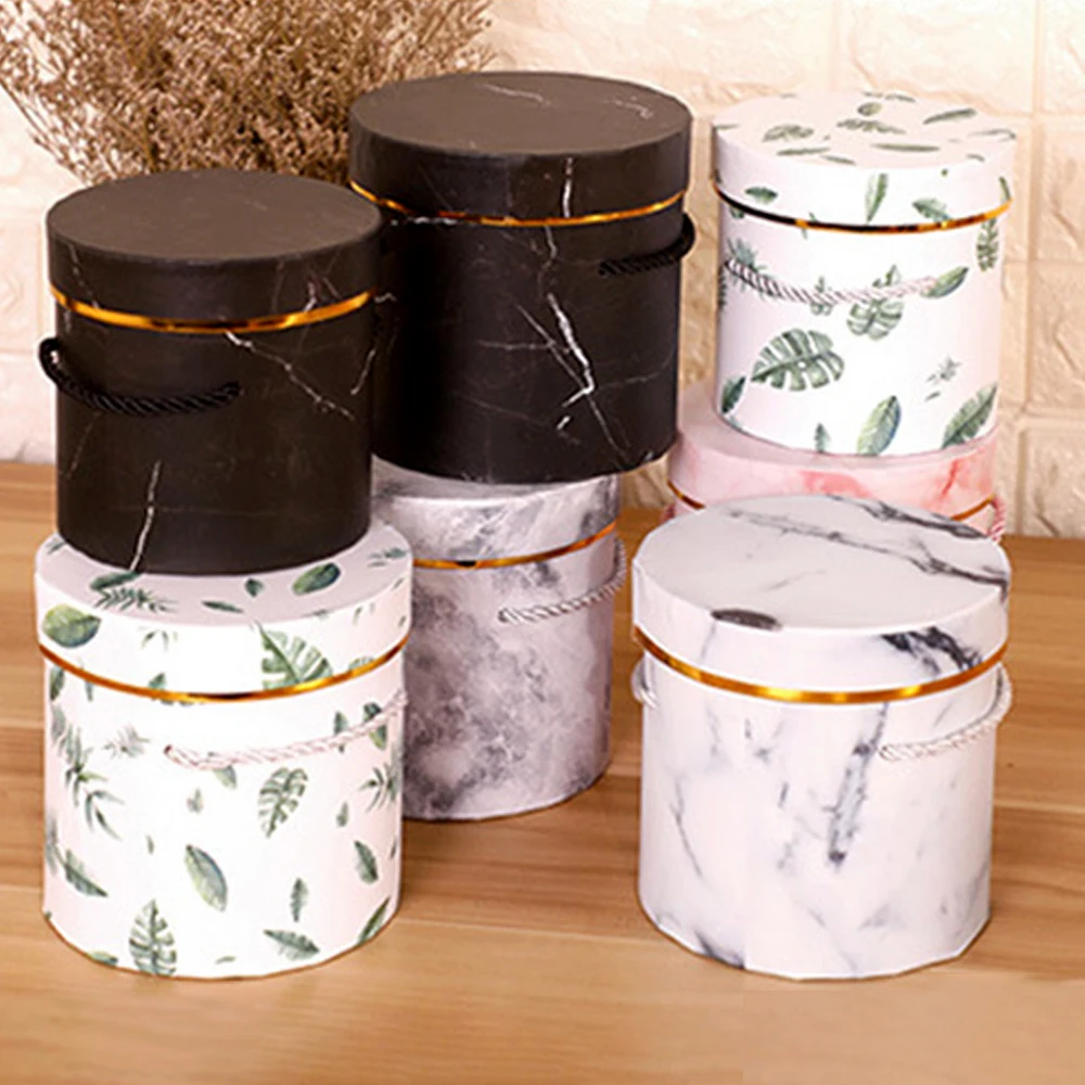 4/8 шт. портативная круглая подарочная коробка для цветов бумажные упаковочные