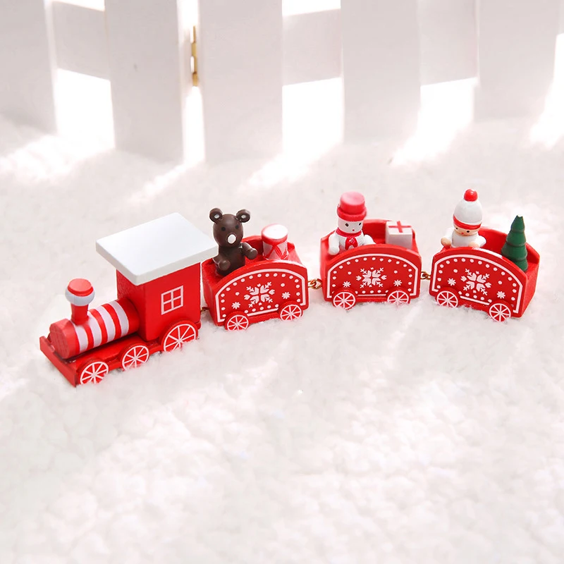 Navidad деревянный Рождественский поезд новогодняя игрушка подарок для детей Снеговик Рождественская елка украшения для домашнего праздника