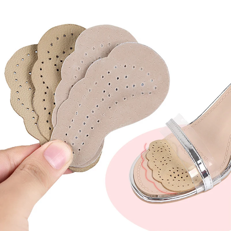 

2PCS Leather Forefoot Pads for Shoes Women Time Breathable Anti Slip High Heel Insoles Wear Resistant Foot Care Shoe Insert