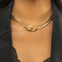 gold multi layer snake chain choker necklace for women unisex party club hip hop gold necklace jewelry gift