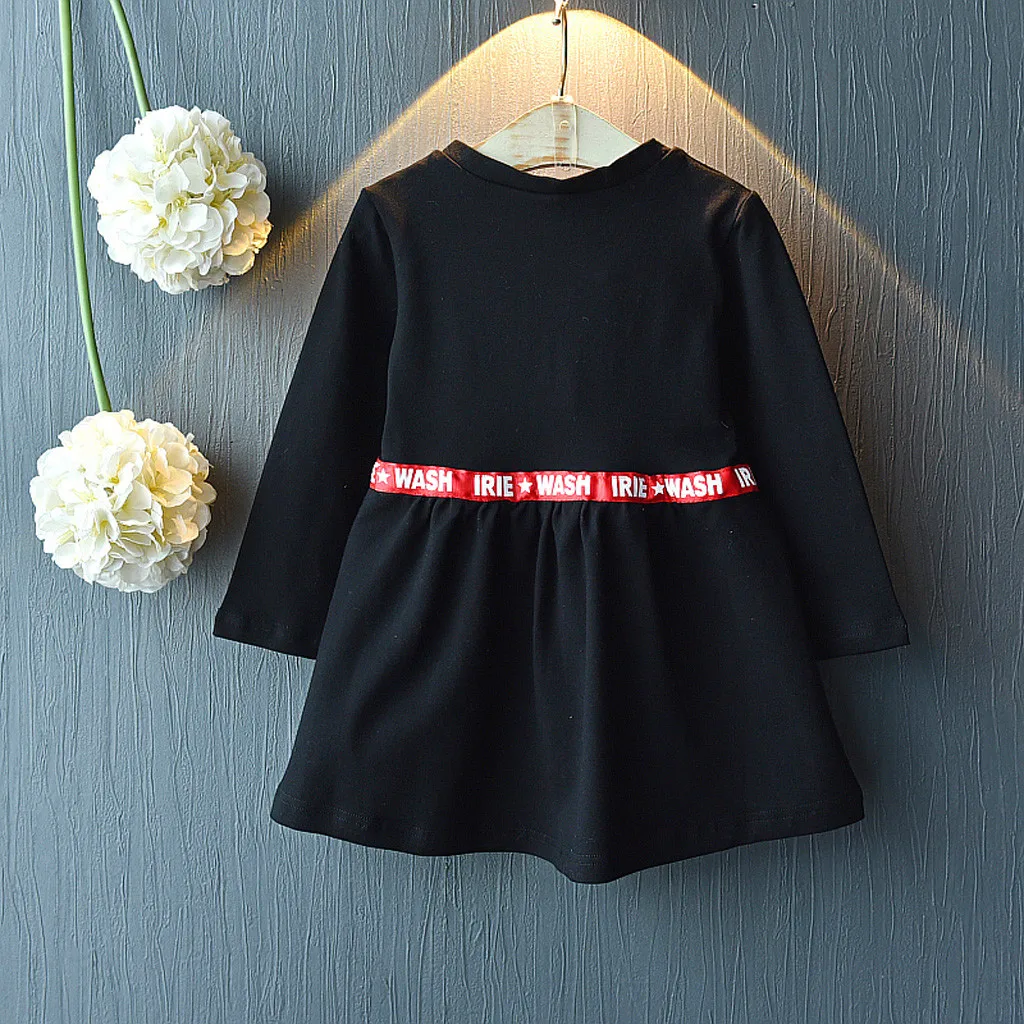 

Spring Cotton Dress For Kids Baby Girls Dress Casual Formal Cartoon Bag Print Letter Princess Dresses 2020 New Cute Girl Clothes