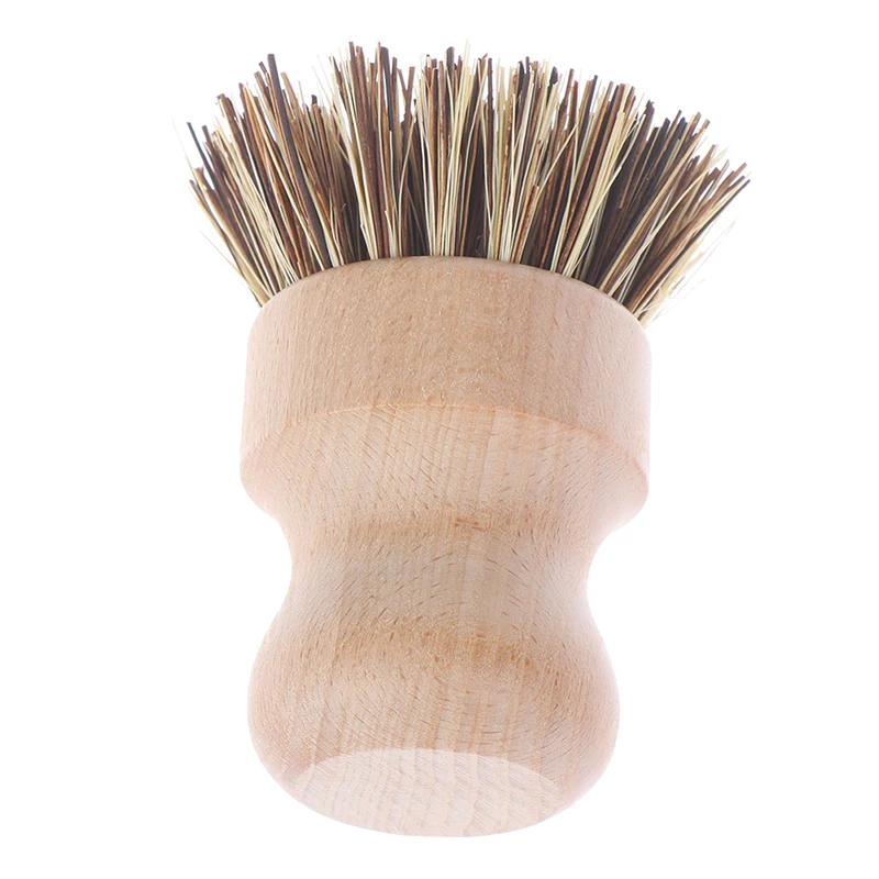 Щетка для чистки кухни Бамбуковая короткая ручка круглая щетка посуды чаши