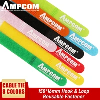 ampcom fastening cable ties reusable hook and loop multi color cord management wraps 6%e2%80%9d%c3%9712%e2%80%9d 8 colors