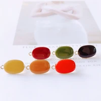 enamel oval alloy stud earring finding components ring eardrop simple style diy jewelry accessories handmade materials 6pcs