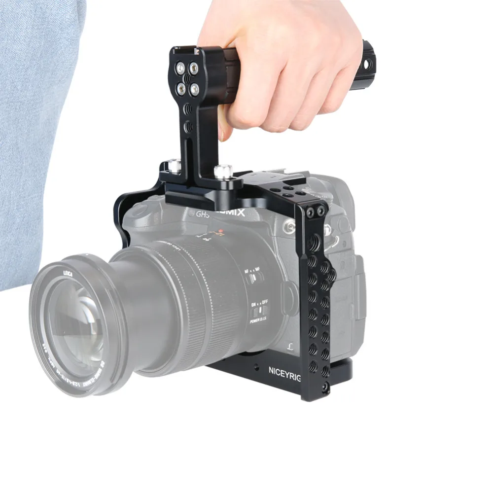 NICEYRIG для Panasonic Lumix GH5 GH5s камера для фотосъемки комплект с натовским сыром Верхняя ручка NATO Rail 1/4 3/8 винт Холодный башмак