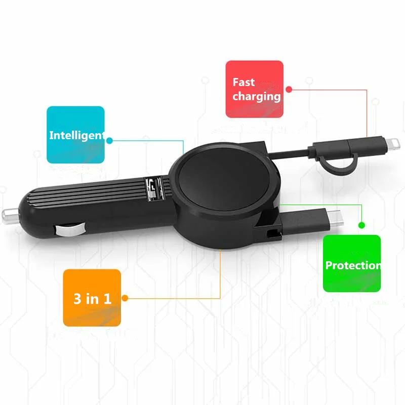 Автомобильное зарядное устройство USB для мобильного телефона IPhone11 X XS Max Android