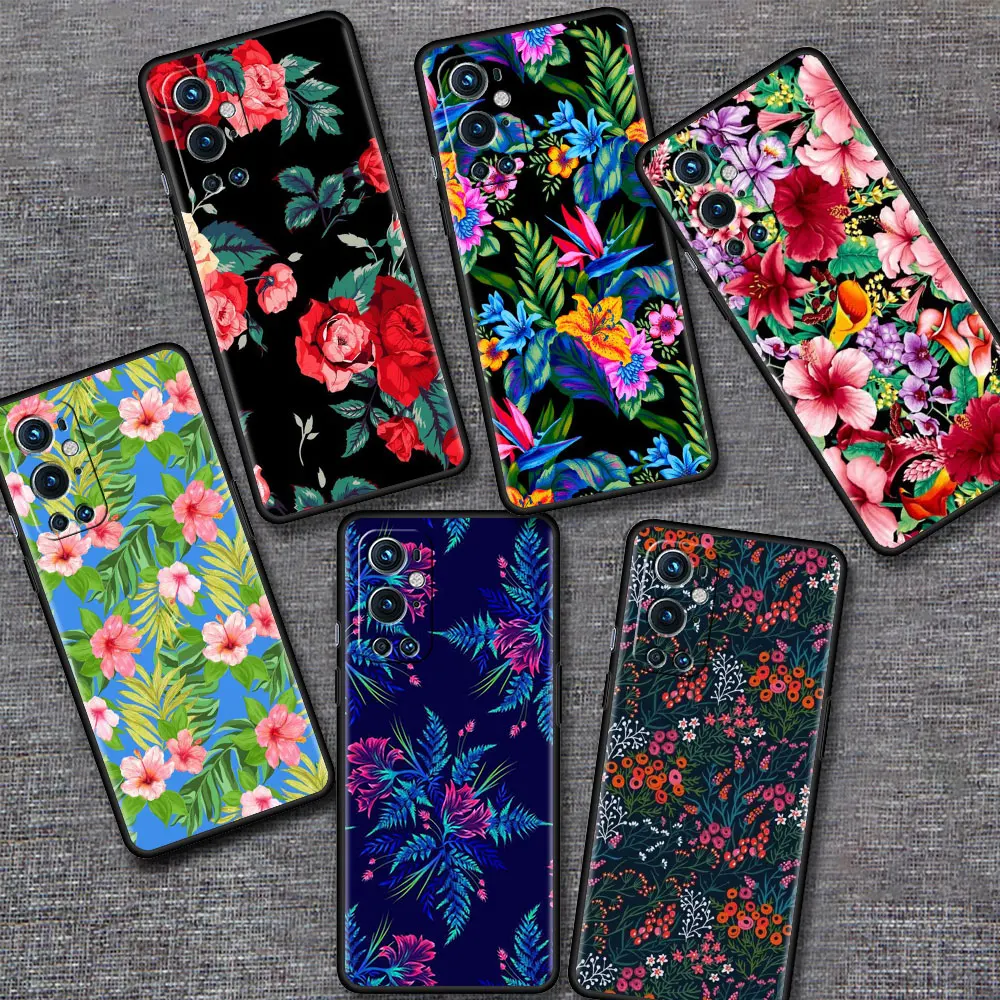 

Hot Tropical Flowers Colourful Case for Oneplus 8T 8 7 Pro Nord N10 5G N100 7T 9 Pro 9R Z Cell Phone Bag 1+ Back Soft Protector