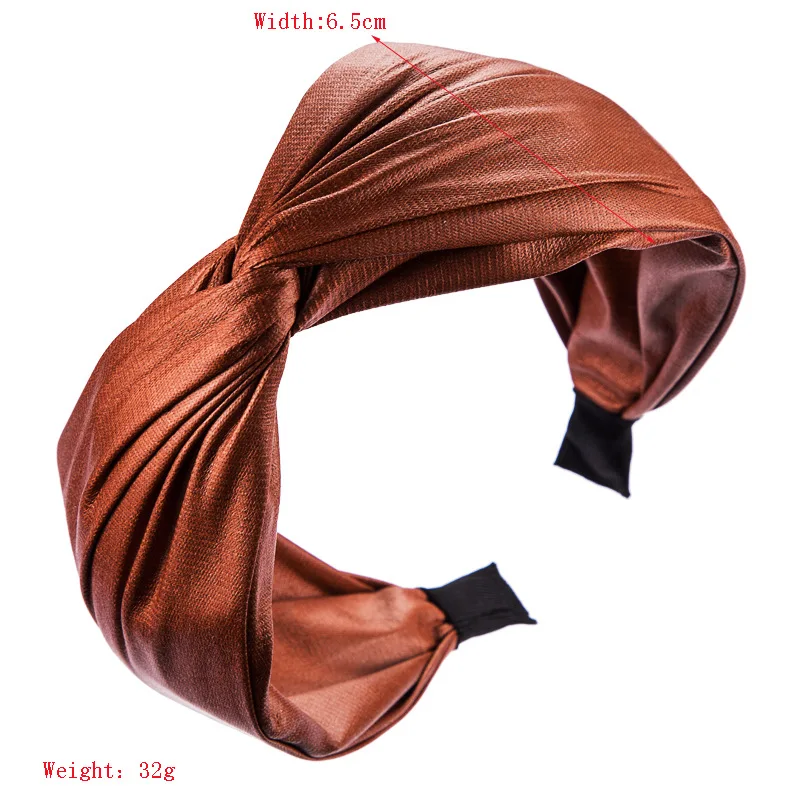 Ободок для волос Женский однотонный аксессуар на голову с узлом спереди черный