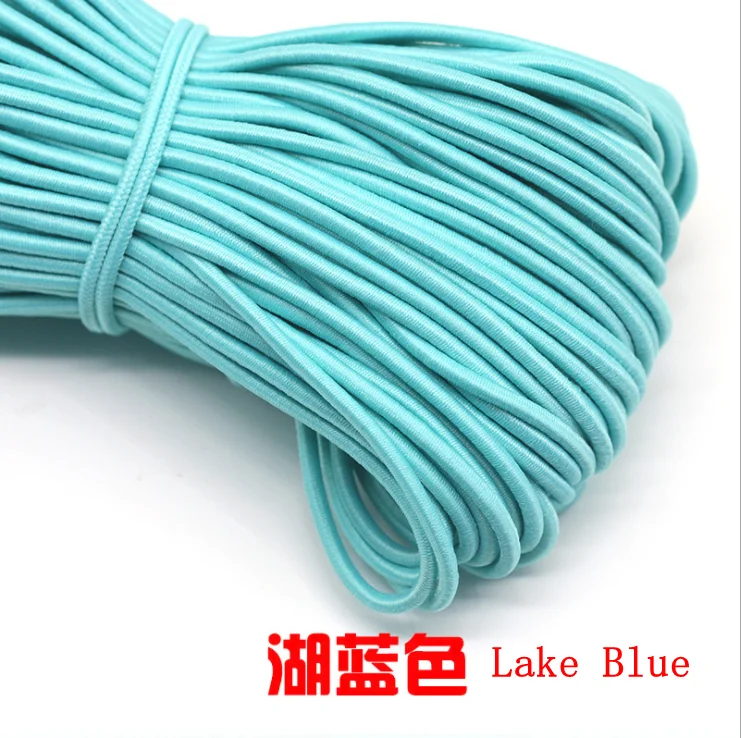 Lake Blue 10 м/лот, 24 цвета, высокое качество, 3 мм, цветная круглая эластичная повязка, резиновая эластичная веревка, ювелирные браслеты, веревка для улицы, веревка, E-2 - Цвет: Lake Blue