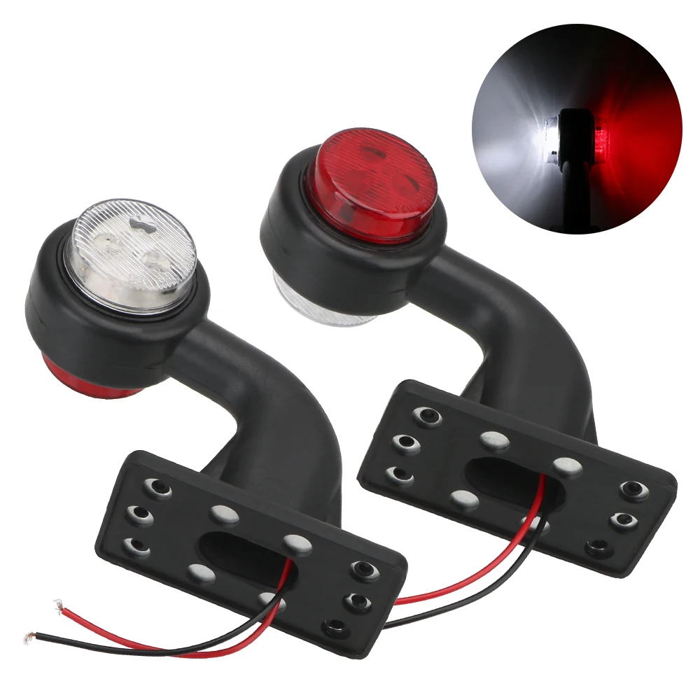 

2Pcs/set Red White For Trailer Truck Van Lorry Indicator Lamp Tail Light Assembly 12/24V LED Side Marker Light Truck Lamp