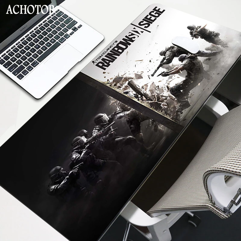 Радуга шесть осада 80x30 см Резина Заказная супер большой ПК Мышь геймер коврик