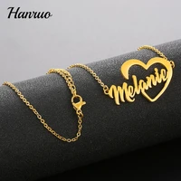 personalized custom name necklace stainless steel necklace heart custom charm choker necklaces for women men lover jewelry gifts