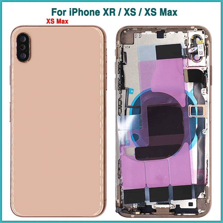 Высокое качество оригинал для iPhone XR XS MAX задняя крышка батареи + средняя рамка