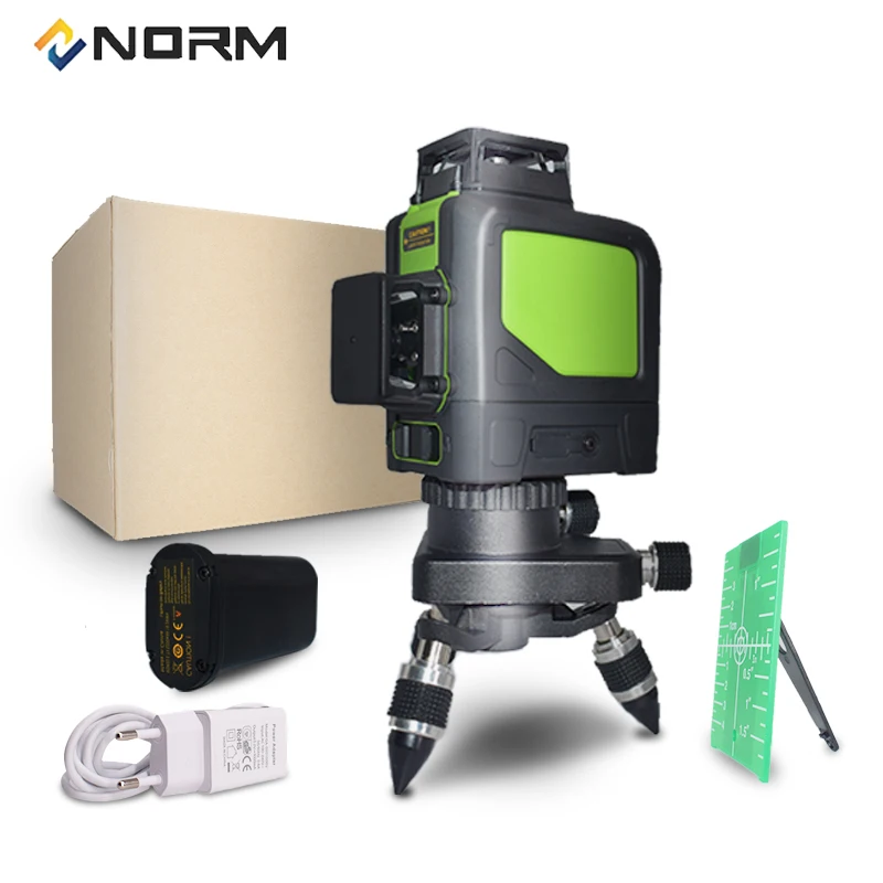 Norm 3D роторный луч 12 линий лазерный автоматический нивелир с треногой пиовортинговая база и батарея