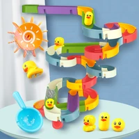 baby bath toys diy marble race run assembling track bathroom bathtub kids play water spray toy set stacking cups for children