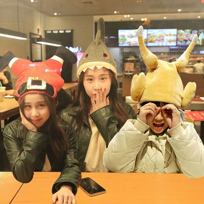 Шапка в стиле знаменитостей из Интернета Рождественская шапка с резными ногами