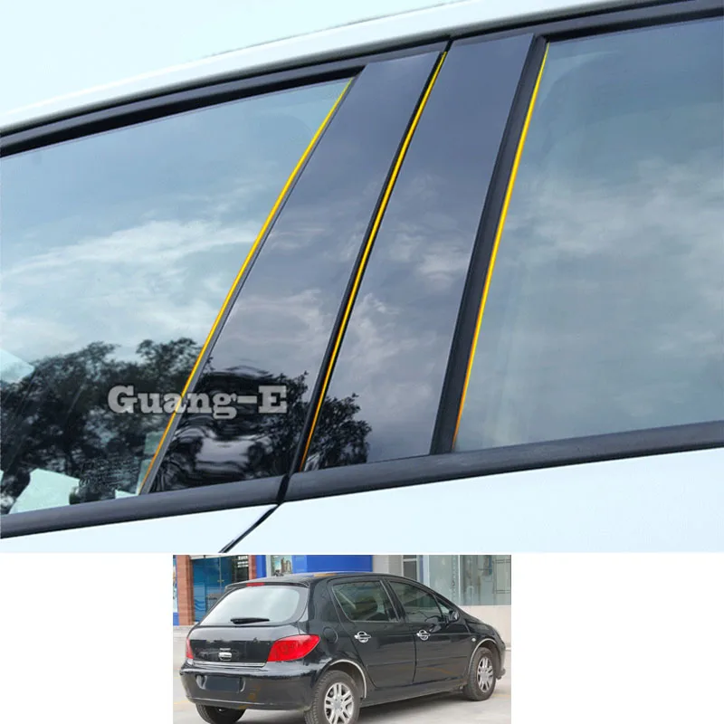 

Для Peugeot 307, 2004, 2005, 2006, 2007-2013, поликарбонат, материал столба, крышка двери, отделка, окно, пианино, черная молдинговая наклейка