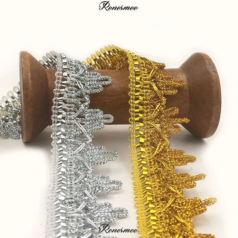 2 м Золотая Серебряная корона треугольная кружевная отделка цветок кружевной