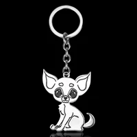 wangaiyao new fashion personality cartoon keychain jewelry cute puppy shape male and female key chain bag car pendant holiday gi
