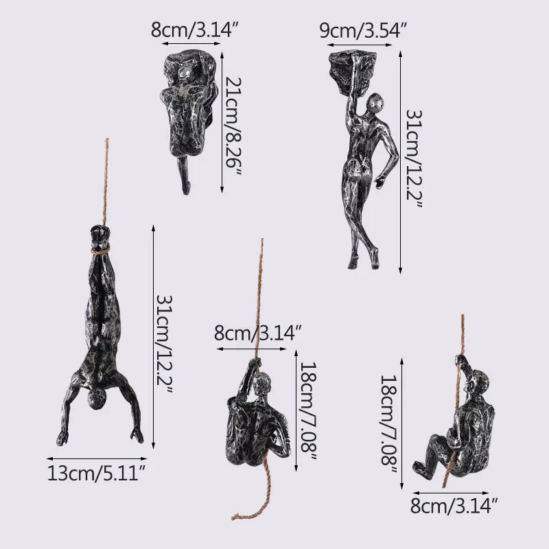 Скандинавская настенная статуя скалолазателя абстрактная скульптура для офиса