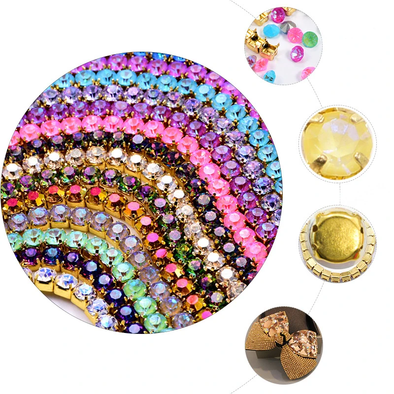 1 ярд стразы цепь чашки для сварки с близкого расстояния коготь Золотой Коготь