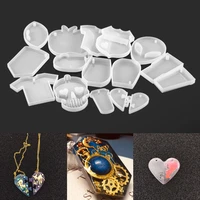 1pcs pendant silicone molds skull alien cup heart clothes shield key chain epoxy resin mould for diy jewelry making finding tool