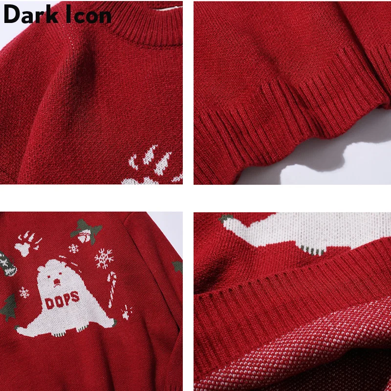 Темно-икона Рождественский свитер для мужчин новый модный пуловер вязаный