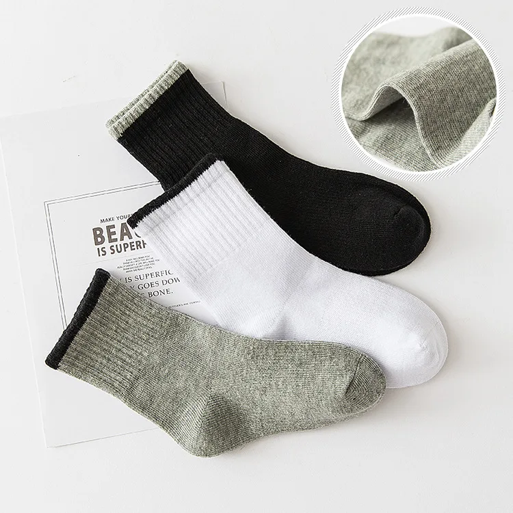 5 пар/лот зимние хлопковые однотонные белые носки высокого качества для малышей