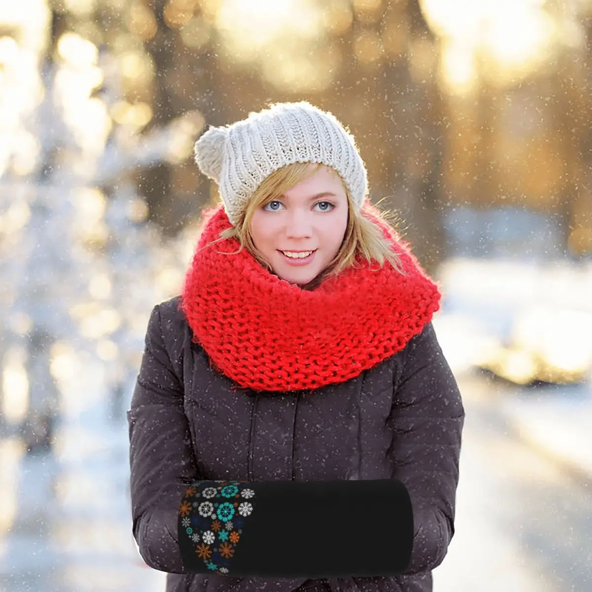 

Merry Christmas Festival mens and womens Plush gloves