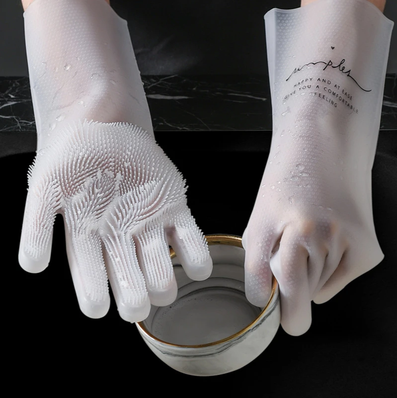 

Household Dishwashing Gloves Women Wash Clothes Waterproof Rubber Gloves Thin Household Washing Bow LLatex Gloves Kitchen Gloves