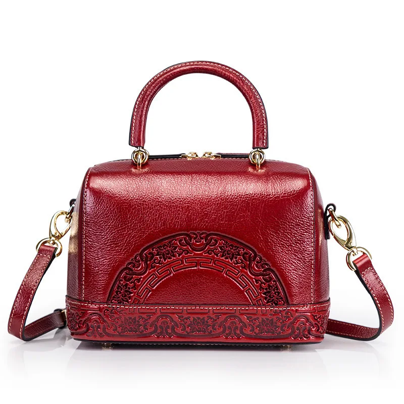 

Female bag 2021 new fashion spring tide wild female bag leather casual cowhide embossed messenger bag designer lady bridal bag