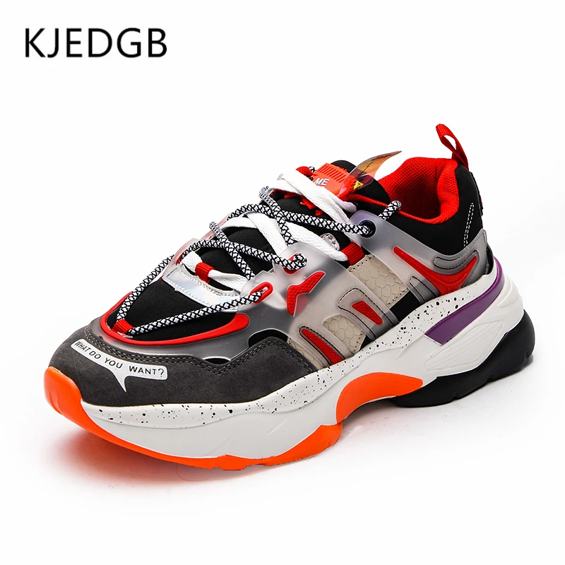 KJEDGB Brand New Sneakers Men 2020 Trend Fashion Men's Casual Shoes Outdoor Street Thick-soled Chunky Support Dropshipping | Обувь