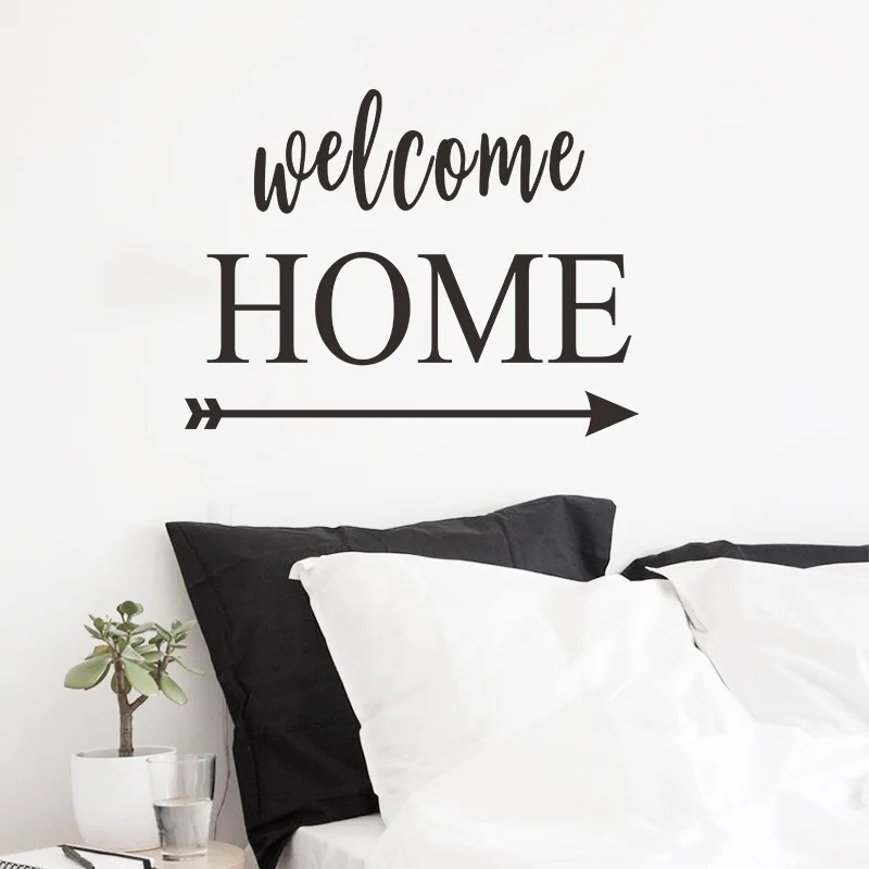 

Diy Welcome Home Phrase Wall Decal Vinyl Wallpaper for Living Room Wall Decals House Decor Bedroom Wall Stickers