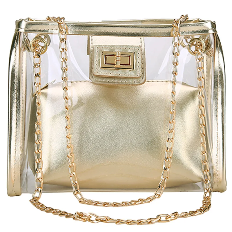 Sac Femme прозрачный пакет прозрачная гелевая сумка из ПВХ женские клатч Наплечные