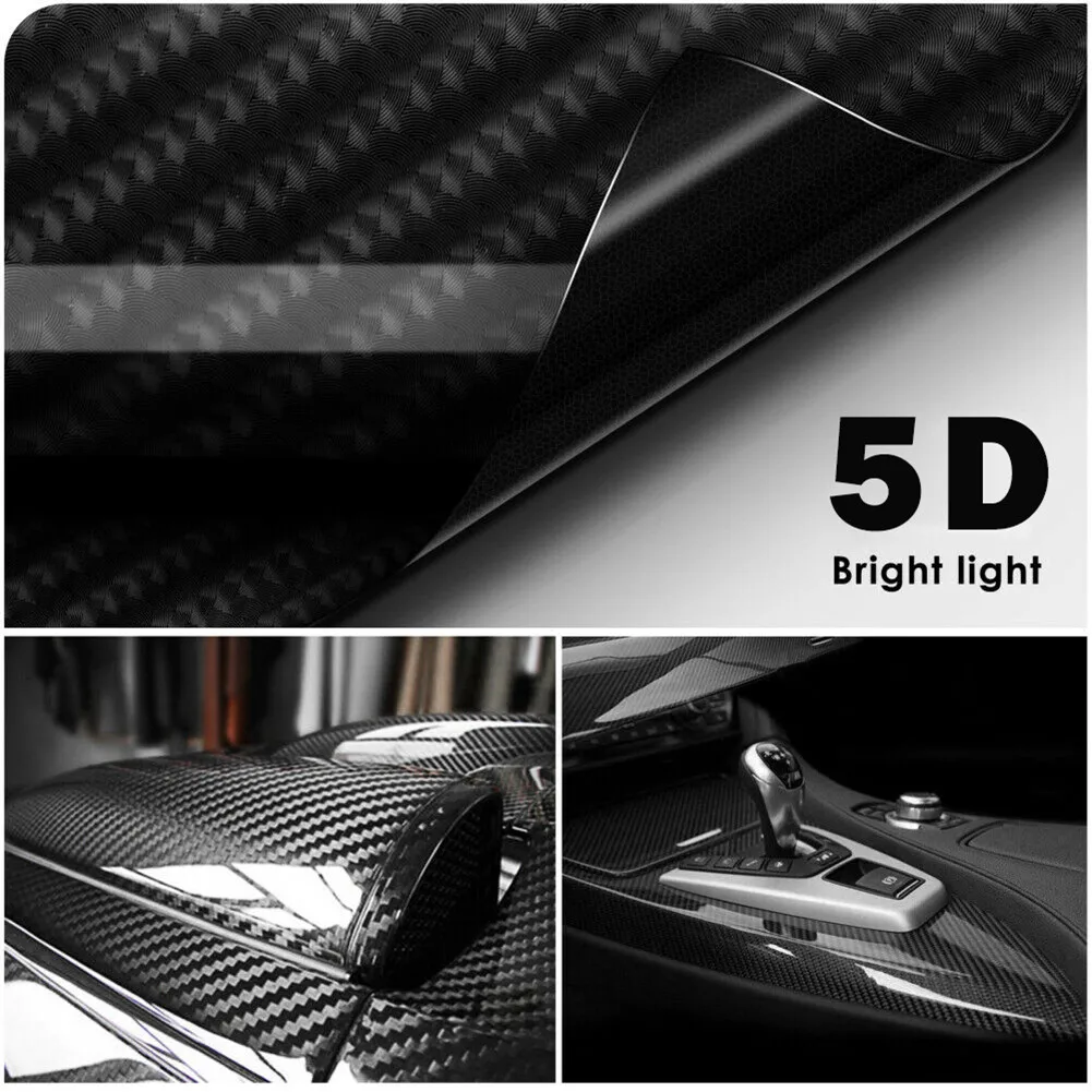 

300x30cm Car 5D Vinyl Sticker Accessories Black Decals Foil Waterproof